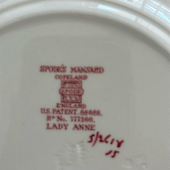 COPY - 2 Copeland Spode 8” Lunch Plates. Lady Anne pattern Circa 1941 - Picture 3 of 6